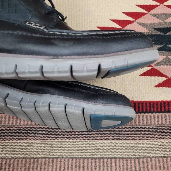 Cole Haan Black Leather Tall Boot Sz 13 Lace Up Lightweight Water Resistant - Picture 11 of 11